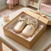 image:imageSTQ Toddler Girls Mary Jane Dress Shoes  Wide Toe Box amp Zero Drop Sole for Healthy First Walking  NonSlip T Strap Bow Ballet Flats for School Uniforms Weddings amp PartiesGold