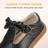 image:imageSTQ Toddler Girls Mary Jane Dress Shoes  Wide Toe Box amp Zero Drop Sole for Healthy First Walking  NonSlip T Strap Bow Ballet Flats for School Uniforms Weddings amp PartiesBlack