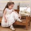 image:imageSTQ Toddler Girls Mary Jane Dress Shoes  Wide Toe Box amp Zero Drop Sole for Healthy First Walking  NonSlip T Strap Bow Ballet Flats for School Uniforms Weddings amp PartiesGold