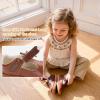 image:imageSTQ Toddler Girls Mary Jane Dress Shoes  Wide Toe Box amp Zero Drop Sole for Healthy First Walking  NonSlip T Strap Bow Ballet Flats for School Uniforms Weddings amp PartiesBrown