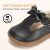 image:imageSTQ Toddler Girls Mary Jane Dress Shoes  Wide Toe Box amp Zero Drop Sole for Healthy First Walking  NonSlip T Strap Bow Ballet Flats for School Uniforms Weddings amp PartiesBlack