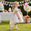 image:imageSTQ Toddler Girls Mary Jane Dress Shoes  Wide Toe Box amp Zero Drop Sole for Healthy First Walking  NonSlip T Strap Bow Ballet Flats for School Uniforms Weddings amp PartiesPink