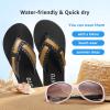 image:imageSTQ Orthopedic Flip Flops for WomenAdjustable Beach Sandals with Arch Support for Plantar Fasciitis ReliefAll Black