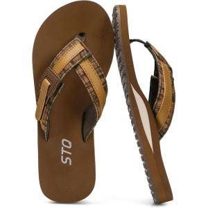 image:imageSTQ Orthopedic Flip Flops for WomenAdjustable Beach Sandals with Arch Support for Plantar Fasciitis ReliefCoffee