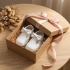image:imageSTQ Toddler Girls Mary Jane Dress Shoes  Wide Toe Box amp Zero Drop Sole for Healthy First Walking  NonSlip T Strap Bow Ballet Flats for School Uniforms Weddings amp PartiesAll White