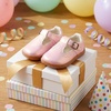 image:imageSTQ Wide Toe Box Toddler Mary Jane Dress Shoes Zero Drop Girls Ballet Flats for Party School Uniform with Hook and LoopsPink