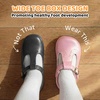 image:imageSTQ Wide Toe Box Toddler Mary Jane Dress Shoes Zero Drop Girls Ballet Flats for Party School Uniform with Hook and LoopsPink