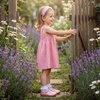 image:imageSTQ Wide Toe Box Toddler Mary Jane Dress Shoes Zero Drop Girls Ballet Flats for Party School Uniform with Hook and LoopsPink