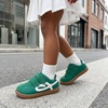 image:imageSTQ Wide Toe Box Toddler Girls Sneaker Non Slip Barefoot Walking Shoes with Hook and LoopGreen