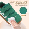 image:imageSTQ Wide Toe Box Toddler Girls Sneaker Non Slip Barefoot Walking Shoes with Hook and LoopGreen