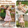image:imageSTQ Toddler Boy Girl Sandals Wide Toe Box Mary Jane Dress Shoes for Party School Uniform Summer Flower Girls ShoesRose Pink