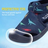 image:imageSTQ Kids Water Shoes Quick Dry Slip On Beach Swim Pool Sandals  Closed Toe Non Slip Lightweight Water Park Toddler Little KidNavy Dinosaur