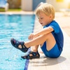 image:imageSTQ Kids Water Shoes Quick Dry Slip On Beach Swim Pool Sandals  Closed Toe Non Slip Lightweight Water Park Toddler Little KidNavy Dinosaur