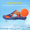 image:imageSTQ Kids Water Shoes Quick Dry Slip On Beach Swim Pool Sandals  Closed Toe Non Slip Lightweight Water Park Toddler Little KidNavy Orange Dinosaur