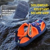 image:imageSTQ Kids Water Shoes Quick Dry Slip On Beach Swim Pool Sandals  Closed Toe Non Slip Lightweight Water Park Toddler Little KidNavy Orange Dinosaur