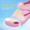 image:imageSTQ Kids Water Shoes Quick Dry Slip On Beach Swim Pool Sandals  Closed Toe Non Slip Lightweight Water Park Toddler Little KidPink Rainbow