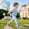 image:imageSTQ Toddler Dress Shoes Boys Wide Toe Box Loafers Boat for School Church  Barefoot ZeroDrop Hook and Loop Design Flexible NonSlip Sole amp Lightweight Reinforcement Upper for Uniform Wedding CasualDenim Blue