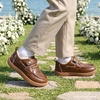 image:imageSTQ Toddler Dress Shoes Boys Wide Toe Box Loafers Boat for School Church  Barefoot ZeroDrop Hook and Loop Design Flexible NonSlip Sole amp Lightweight Reinforcement Upper for Uniform Wedding CasualBrown