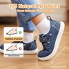 image:imageSTQ Toddler Dress Shoes Boys Wide Toe Box Loafers Boat for School Church  Barefoot ZeroDrop Hook and Loop Design Flexible NonSlip Sole amp Lightweight Reinforcement Upper for Uniform Wedding CasualDenim Blue