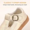 image:imageSTQ Wide Toe Box Toddler Mary Jane Dress Shoes Girl Ballet Flats  Wide toe box for natural splay Zerodrop barefoot sole Soft PU upper Hook amp loop Tstrap Nonslip TPR outsoleGold