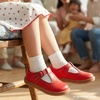 image:imageSTQ Wide Toe Box Toddler Mary Jane Dress Shoes Girl Ballet Flats  Wide toe box for natural splay Zerodrop barefoot sole Soft PU upper Hook amp loop Tstrap Nonslip TPR outsoleRed