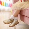 image:imageSTQ Wide Toe Box Toddler Mary Jane Dress Shoes Girl Ballet Flats  Wide toe box for natural splay Zerodrop barefoot sole Soft PU upper Hook amp loop Tstrap Nonslip TPR outsoleGold