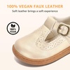 image:imageSTQ Wide Toe Box Toddler Mary Jane Dress Shoes Girl Ballet Flats  Wide toe box for natural splay Zerodrop barefoot sole Soft PU upper Hook amp loop Tstrap Nonslip TPR outsoleGold