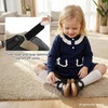 image:imageSTQ Wide Toe Box Toddler Mary Jane Dress Shoes Girl Ballet Flats  Wide toe box for natural splay Zerodrop barefoot sole Soft PU upper Hook amp loop Tstrap Nonslip TPR outsoleBlack