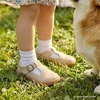 image:imageSTQ Wide Toe Box Toddler Mary Jane Dress Shoes Girl Ballet Flats  Wide toe box for natural splay Zerodrop barefoot sole Soft PU upper Hook amp loop Tstrap Nonslip TPR outsoleSand