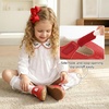 image:imageSTQ Wide Toe Box Toddler Mary Jane Dress Shoes Girl Ballet Flats  Wide toe box for natural splay Zerodrop barefoot sole Soft PU upper Hook amp loop Tstrap Nonslip TPR outsoleRed