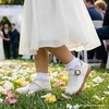 image:imageSTQ Wide Toe Box Toddler Mary Jane Dress Shoes Girl Ballet Flats  Wide toe box for natural splay Zerodrop barefoot sole Soft PU upper Hook amp loop Tstrap Nonslip TPR outsoleWhite