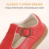 image:imageSTQ Wide Toe Box Toddler Mary Jane Dress Shoes Girl Ballet Flats  Wide toe box for natural splay Zerodrop barefoot sole Soft PU upper Hook amp loop Tstrap Nonslip TPR outsoleRed