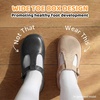 image:imageSTQ Wide Toe Box Toddler Mary Jane Dress Shoes Girl Ballet Flats  Wide toe box for natural splay Zerodrop barefoot sole Soft PU upper Hook amp loop Tstrap Nonslip TPR outsoleSand