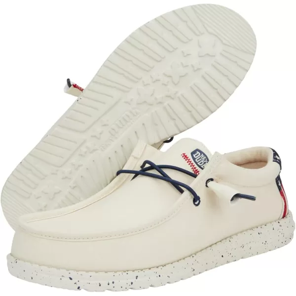 Hey Dude Men's Wally Americana Wide | Men's Shoes | Men Slip-on Loafers | Comfortable &amp; Light-Weight
