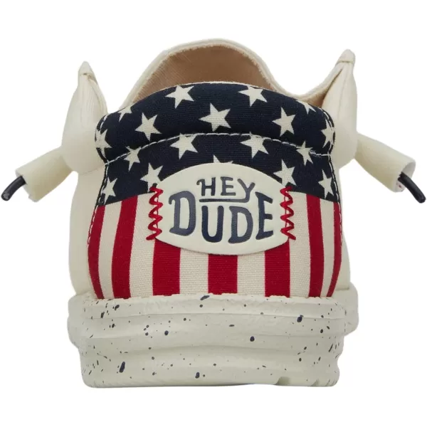 Hey Dude Men's Wally Americana Wide | Men's Shoes | Men Slip-on Loafers | Comfortable &amp; Light-Weight