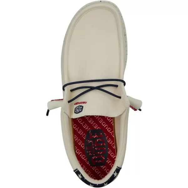 Hey Dude Men's Wally Americana Wide | Men's Shoes | Men Slip-on Loafers | Comfortable &amp; Light-Weight