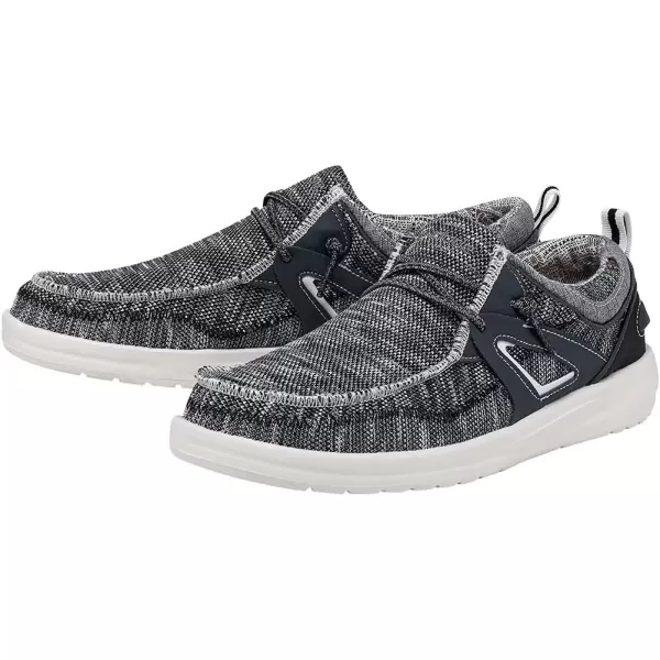 imageHey Dude Mens Wally Hawk Wool Dark Grey  Mens Shoes  Mens Lace Up Loafers  Comfortable and LightweightBlack