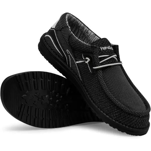 imageHey Dude Mens Wally Hawk Wool Dark Grey  Mens Shoes  Mens Lace Up Loafers  Comfortable and LightweightGrey Eagle