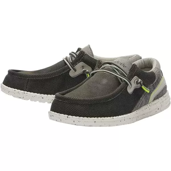 imageHey Dude Mens Wally Hawk Wool Dark Grey  Mens Shoes  Mens Lace Up Loafers  Comfortable and LightweightSage