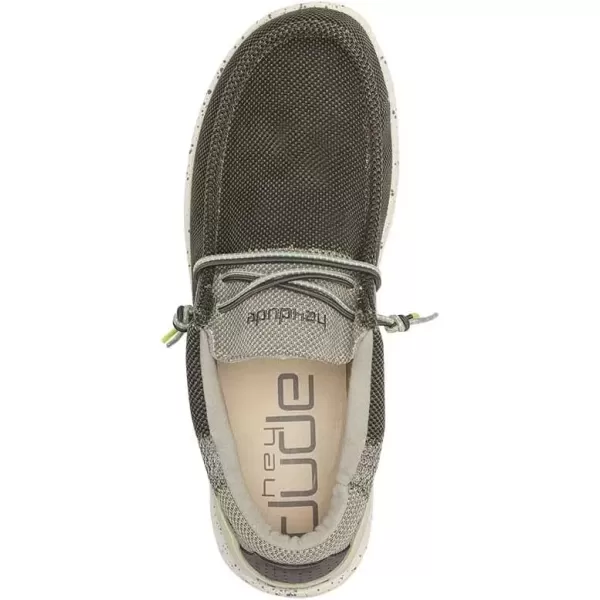 imageHey Dude Mens Wally Hawk Wool Dark Grey  Mens Shoes  Mens Lace Up Loafers  Comfortable and LightweightSage