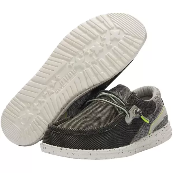imageHey Dude Mens Wally Hawk Wool Dark Grey  Mens Shoes  Mens Lace Up Loafers  Comfortable and LightweightSage