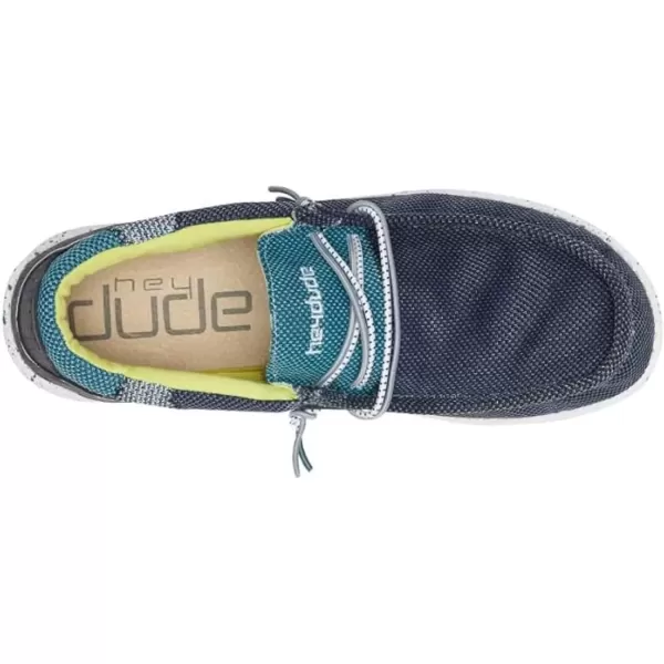 imageHey Dude Mens Wally Hawk Wool Dark Grey  Mens Shoes  Mens Lace Up Loafers  Comfortable and LightweightSpace Blue Multi