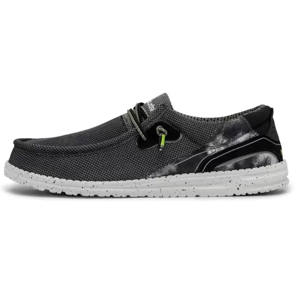imageHey Dude Mens Wally Hawk Wool Dark Grey  Mens Shoes  Mens Lace Up Loafers  Comfortable and LightweightTie Dye Granite