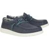 imageHey Dude Mens Wally Canvas  Mens Loafers  Mens Slip On Shoes  Comfortable ampamp LightWeightWaxed Navy