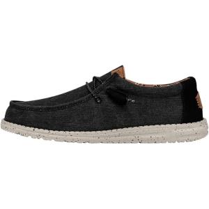 imageHey Dude Mens Wally Canvas  Mens Loafers  Mens Slip On Shoes  Comfortable ampamp LightWeightBlack
