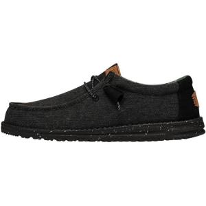 imageHey Dude Mens Wally Canvas  Mens Loafers  Mens Slip On Shoes  Comfortable ampamp LightWeightBlackBlack
