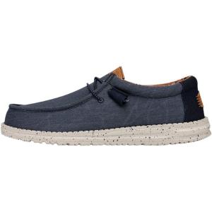 imageHey Dude Mens Wally Canvas  Mens Loafers  Mens Slip On Shoes  Comfortable ampamp LightWeightNavy
