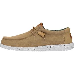 imageHey Dude Mens Wally Canvas  Mens Loafers  Mens Slip On Shoes  Comfortable ampamp LightWeightWalnut