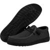 imageHey Dude Mens Wally Stretch  Mens Loafers  Mens Slip On Shoes  Comfortable ampamp LightWeightMicro Total Black