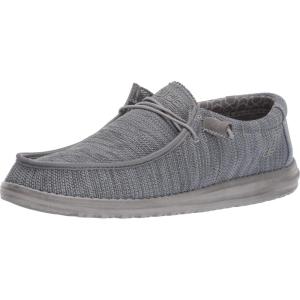 imageHey Dude Mens Wally Stretch  Mens Loafers  Mens Slip On Shoes  Comfortable ampamp LightWeightCarbon